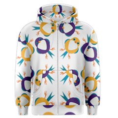 Pattern Circular Birds Men s Zipper Hoodie by BangZart