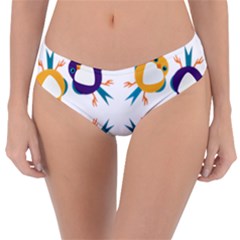 Pattern Circular Birds Reversible Classic Bikini Bottoms