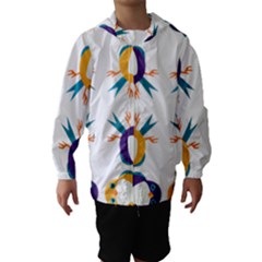 Pattern Circular Birds Hooded Wind Breaker (kids) by BangZart