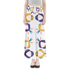 Pattern Circular Birds Full Length Maxi Skirt by BangZart