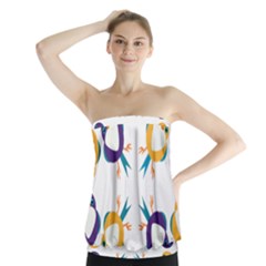 Pattern Circular Birds Strapless Top by BangZart