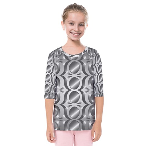 Metal Circle Background Ring Kids  Quarter Sleeve Raglan Tee by BangZart