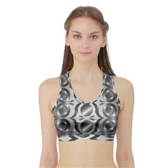 Metal Circle Background Ring Sports Bra With Border by BangZart