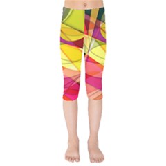 Abstract #367 Kids  Capri Leggings 