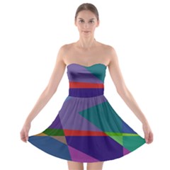 Abstract #415 Tipping Point Strapless Bra Top Dress by RockettGraphics