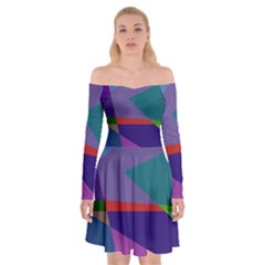 Abstract #415 Tipping Point Off Shoulder Skater Dress