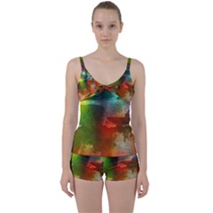 Peeled Wall                   Tie Front Two Piece Tankini by LalyLauraFLM