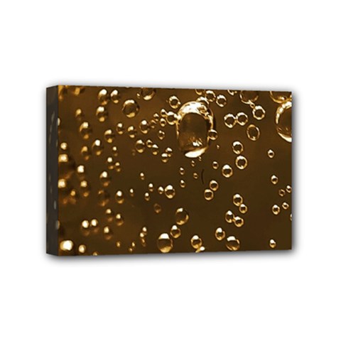 Festive Bubbles Sparkling Wine Champagne Golden Water Drops Mini Canvas 6  X 4  by yoursparklingshop