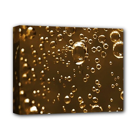 Festive Bubbles Sparkling Wine Champagne Golden Water Drops Deluxe Canvas 14  X 11  by yoursparklingshop