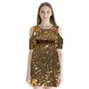 Festive Bubbles Sparkling Wine Champagne Golden Water Drops Shoulder Cutout Velvet  One Piece View1