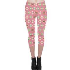 Cute Eggs Pattern Capri Leggings  by linceazul