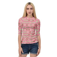 Cute Eggs Pattern Quarter Sleeve Tee