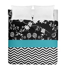 Flowers Turquoise Pattern Floral Duvet Cover Double Side (full/ Double Size) by BangZart