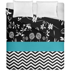 Flowers Turquoise Pattern Floral Duvet Cover Double Side (california King Size) by BangZart