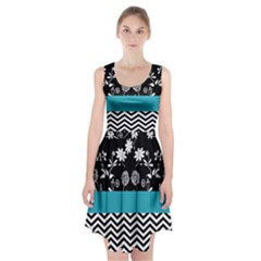 Flowers Turquoise Pattern Floral Racerback Midi Dress by BangZart