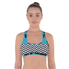 Flowers Turquoise Pattern Floral Cross Back Sports Bra by BangZart