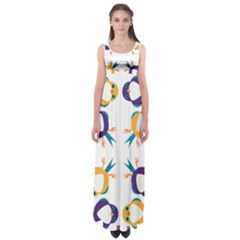 Pattern Circular Birds Empire Waist Maxi Dress by BangZart