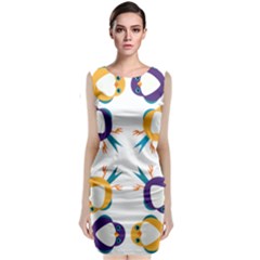 Pattern Circular Birds Classic Sleeveless Midi Dress by BangZart