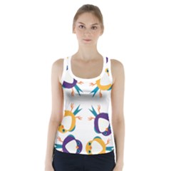 Pattern Circular Birds Racer Back Sports Top by BangZart