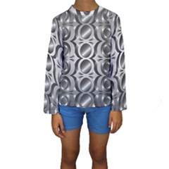 Metal Circle Background Ring Kids  Long Sleeve Swimwear by BangZart