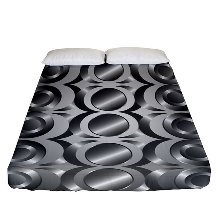 Metal Circle Background Ring Fitted Sheet (California King Size)