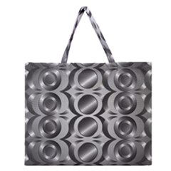 Metal Circle Background Ring Zipper Large Tote Bag by BangZart