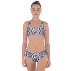 Metal Circle Background Ring Criss Cross Bikini Set