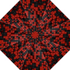 Black Red Tiles Checkerboard Golf Umbrellas by BangZart