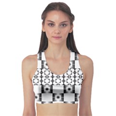 Pattern Background Texture Black Sports Bra by BangZart