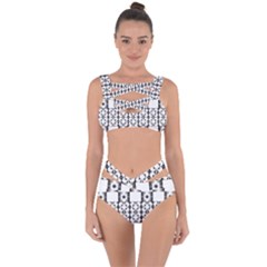 Pattern Background Texture Black Bandaged Up Bikini Set 