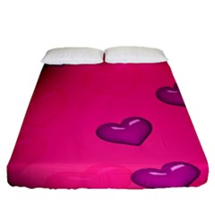 Background Heart Valentine S Day Fitted Sheet (queen Size) by BangZart