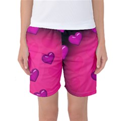 Background Heart Valentine S Day Women s Basketball Shorts by BangZart