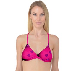 Background Heart Valentine S Day Reversible Tri Bikini Top by BangZart