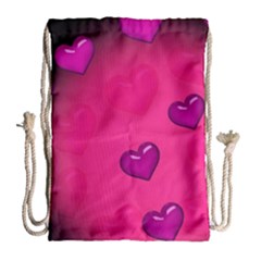 Background Heart Valentine S Day Drawstring Bag (large) by BangZart