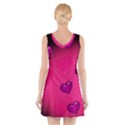 Background Heart Valentine S Day V-Neck Sleeveless Skater Dress View2