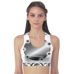 Metal Circle Background Ring Sports Bra by BangZart