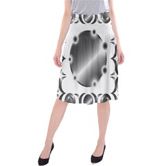 Metal Circle Background Ring Midi Beach Skirt by BangZart