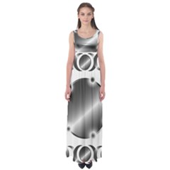 Metal Circle Background Ring Empire Waist Maxi Dress