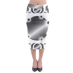 Metal Circle Background Ring Midi Pencil Skirt by BangZart