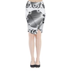 Metal Circle Background Ring Midi Wrap Pencil Skirt by BangZart