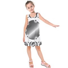 Metal Circle Background Ring Kids  Sleeveless Dress by BangZart