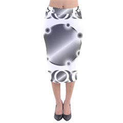 Metal Circle Background Ring Velvet Midi Pencil Skirt by BangZart