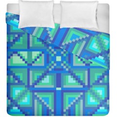 Grid Geometric Pattern Colorful Duvet Cover Double Side (king Size) by BangZart