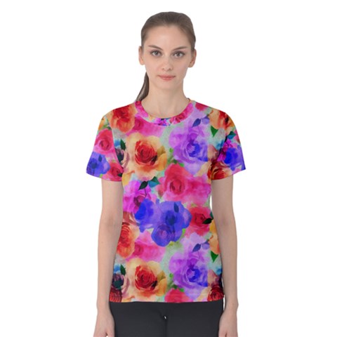 Floral Pattern Background Seamless Women s Cotton Tee by BangZart