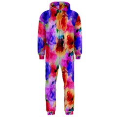 Floral Pattern Background Seamless Hooded Jumpsuit (men)  by BangZart