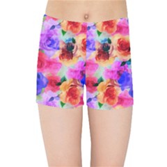 Floral Pattern Background Seamless Kids Sports Shorts