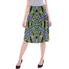 Kaleidoscope Background Midi Beach Skirt