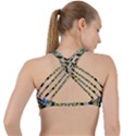 Kaleidoscope Background Criss Cross Racerback Sports Bra View2