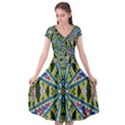 Kaleidoscope Background Cap Sleeve Wrap Front Dress View1