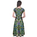 Kaleidoscope Background Cap Sleeve Wrap Front Dress View2